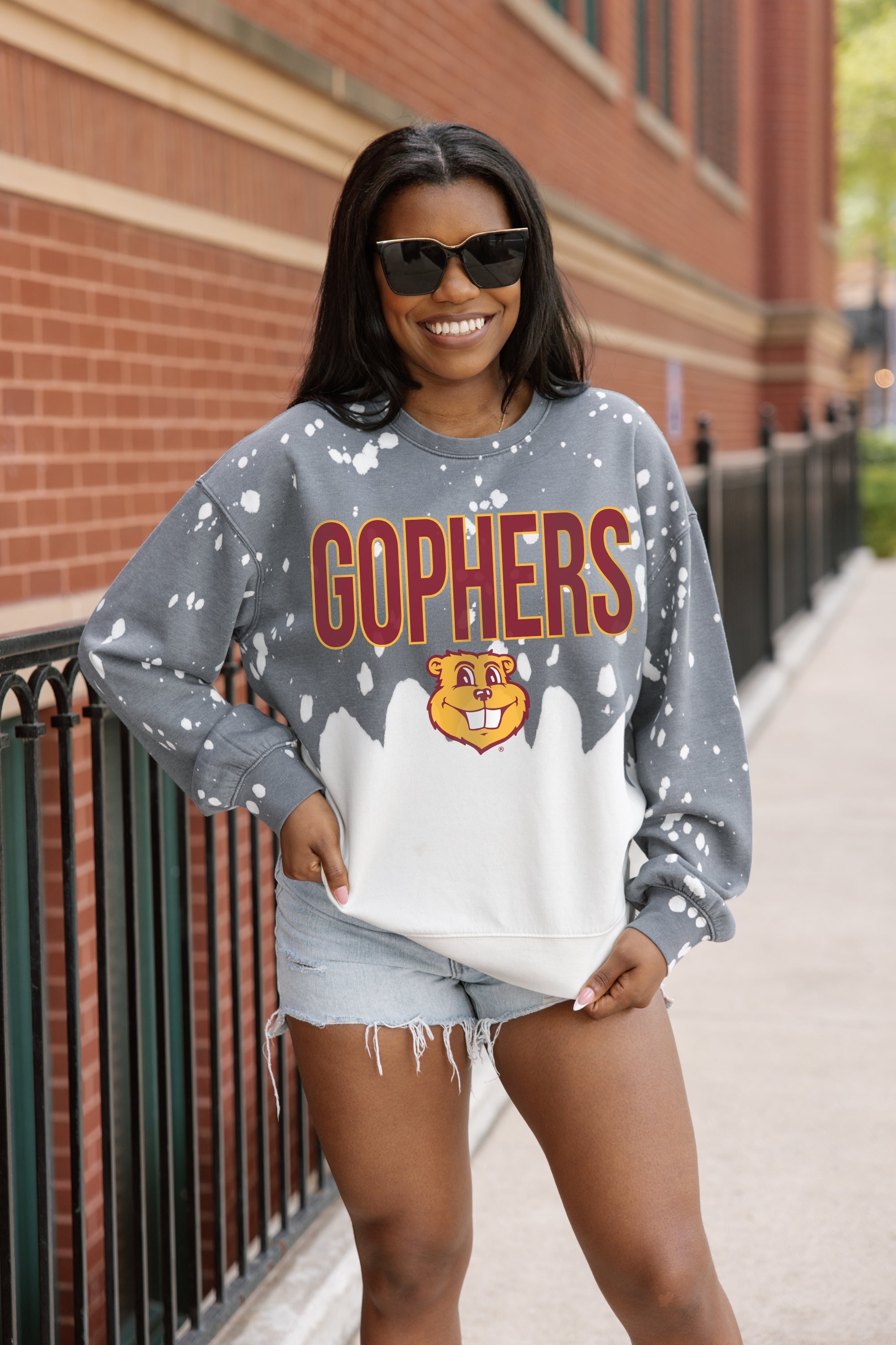 MINNESOTA GOLDEN GOPHERS CASUAL FAN LONG-SLEEVE FRENCH TERRY PULLOVER