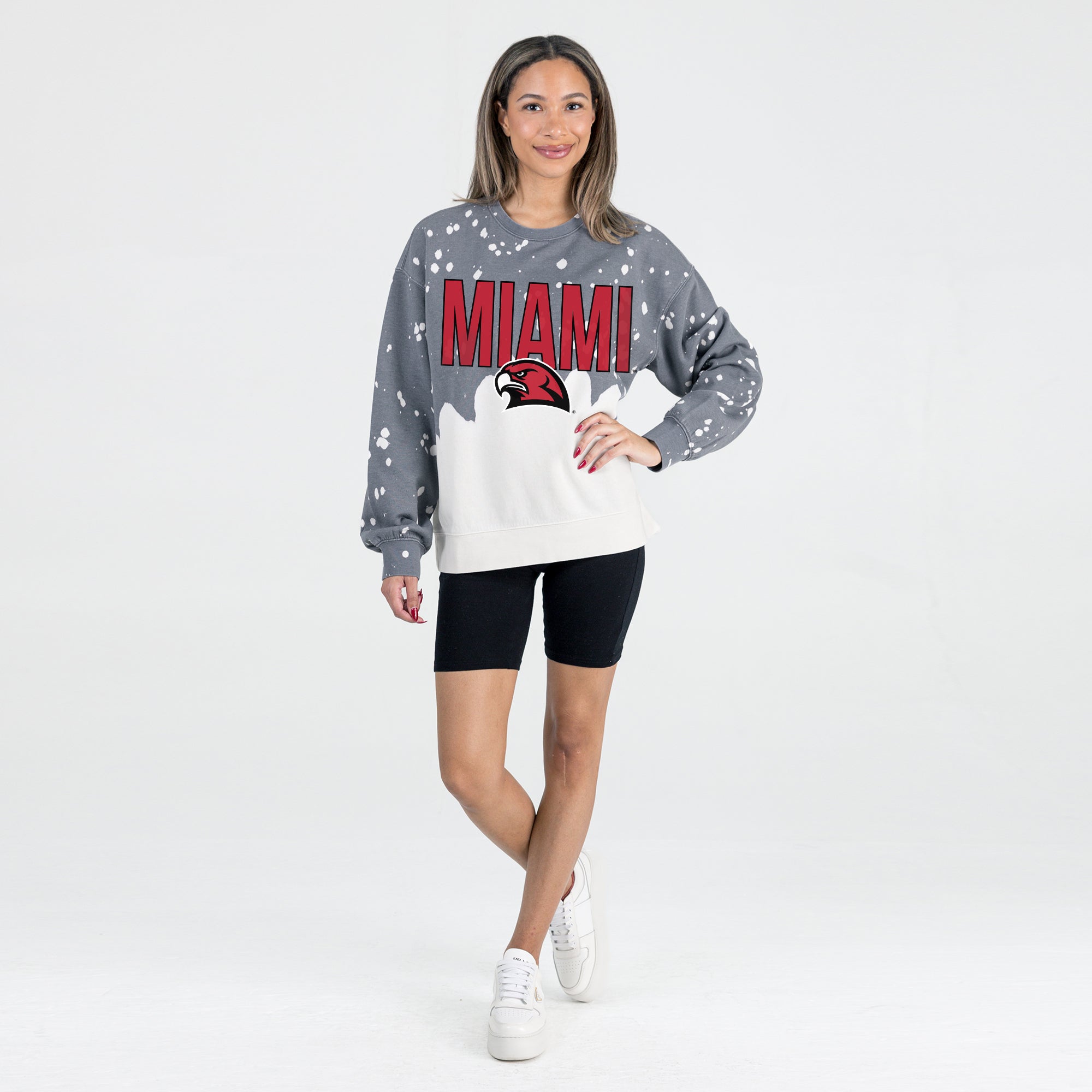 MIAMI OF OHIO REDHAWKS CASUAL FAN LONG-SLEEVE FRENCH TERRY PULLOVER