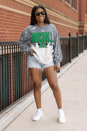 MARSHALL THUNDERING HERD CASUAL FAN LONG-SLEEVE FRENCH TERRY PULLOVER