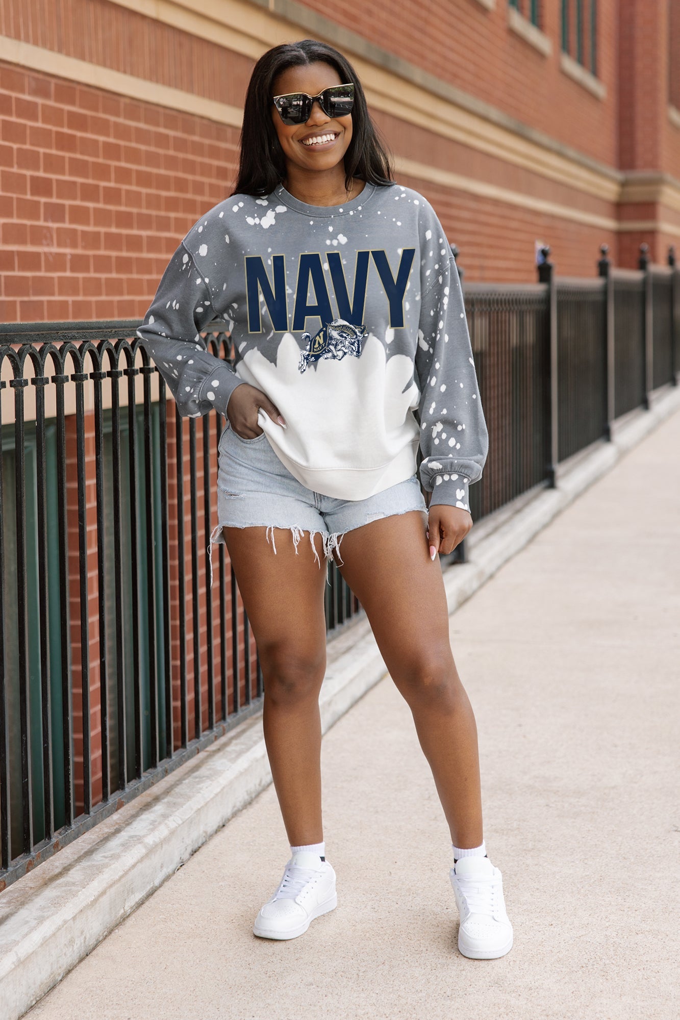 US NAVY MIDSHIPMEN CASUAL FAN LONG-SLEEVE FRENCH TERRY PULLOVER