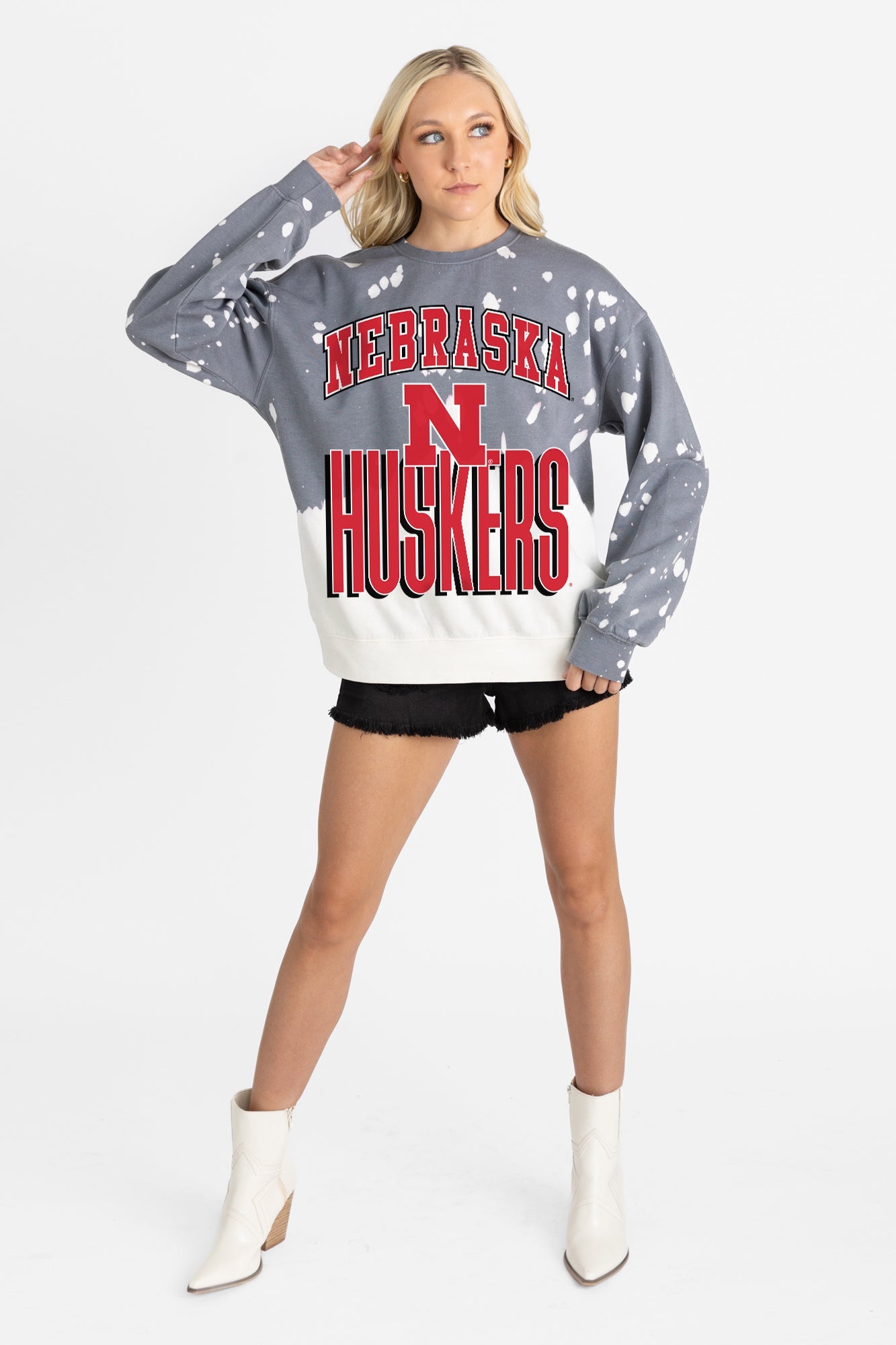NEBRASKA CORNHUSKERS ARCH RIVALS LONG-SLEEVE FRENCH TERRY PULLOVER