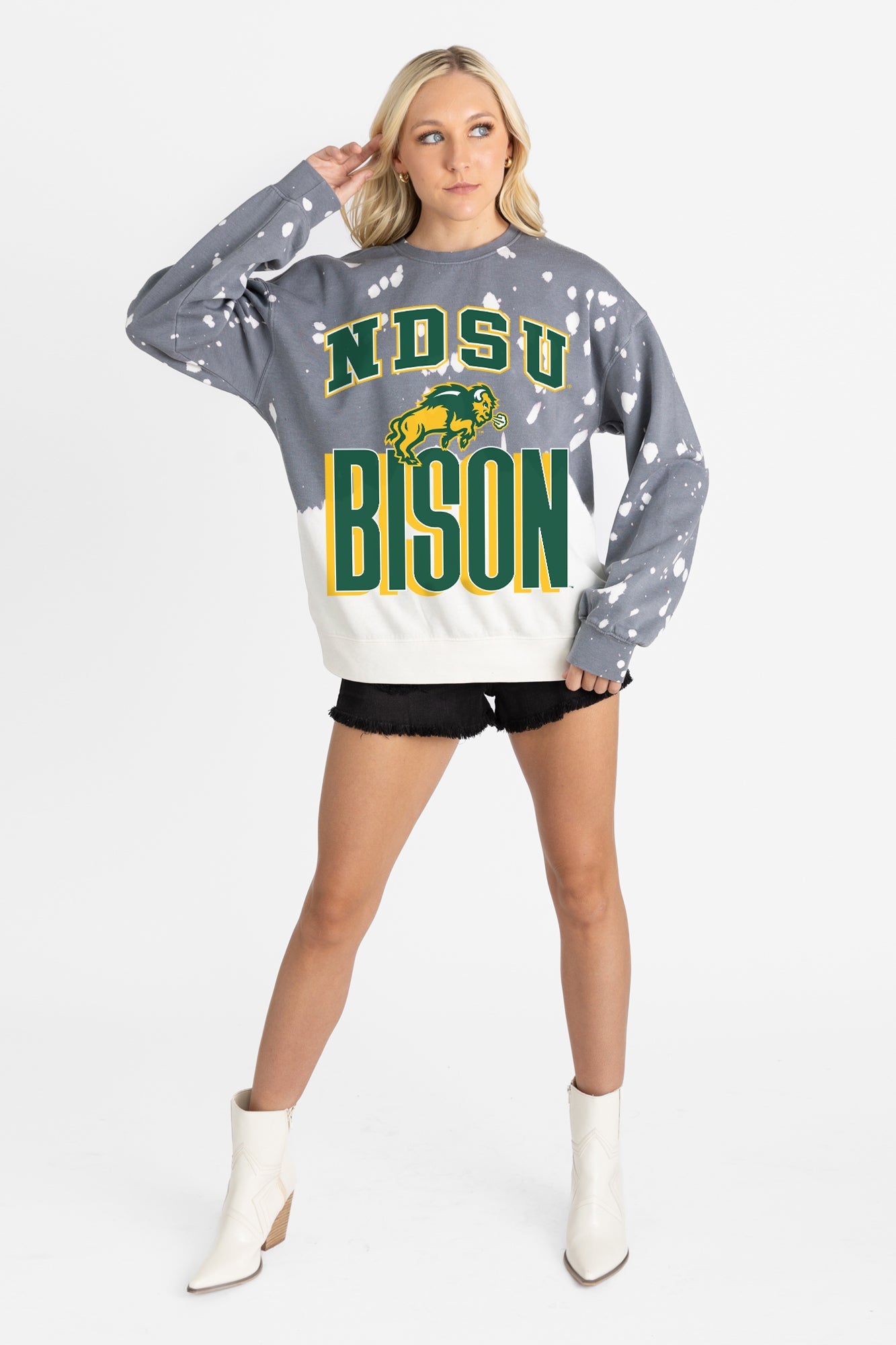 NORTH DAKOTA STATE BISON ARCH RIVALS LONG-SLEEVE FRENCH TERRY PULLOVER
