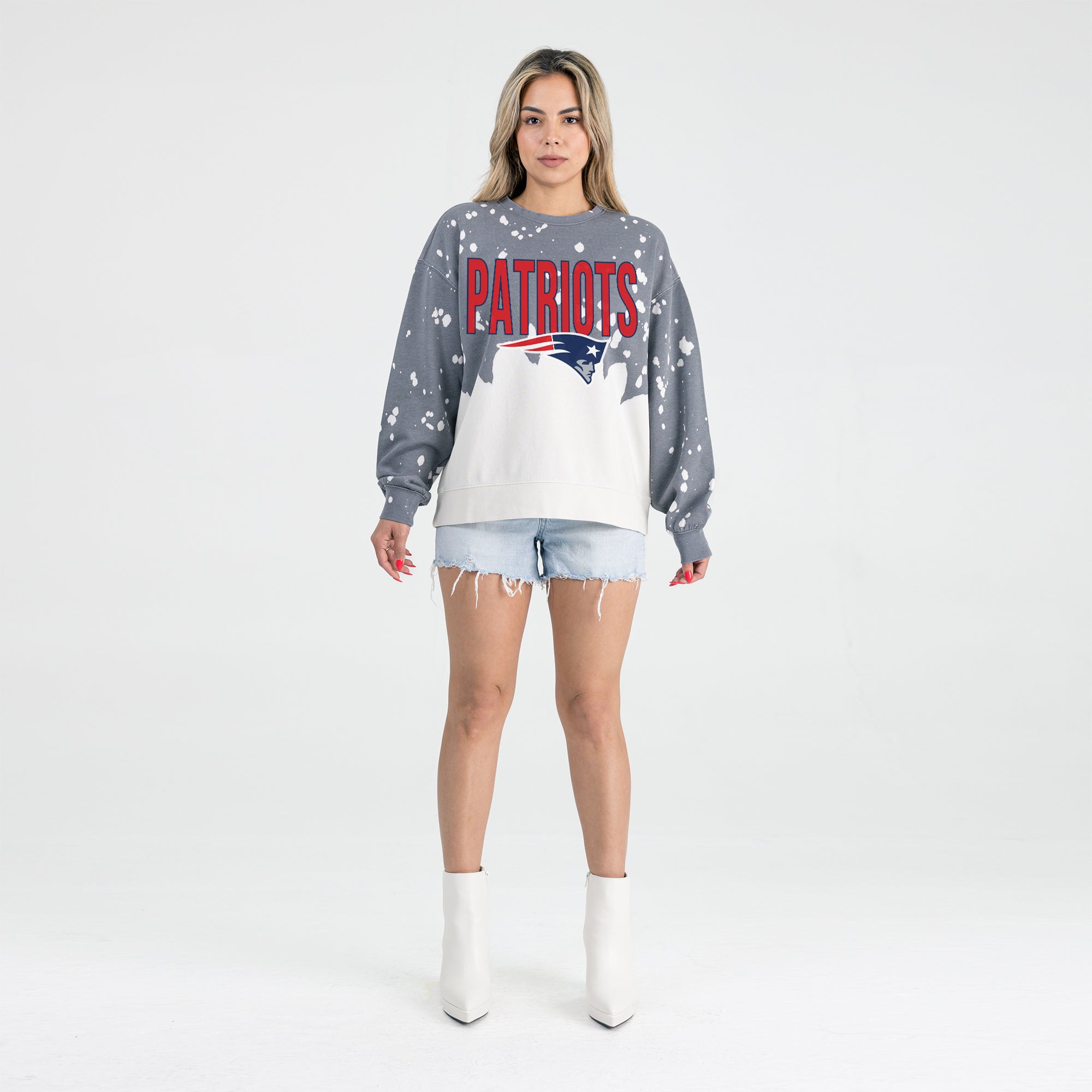 NEW ENGLAND PATRIOTS CASUAL FAN LONG-SLEEVE FRENCH TERRY PULLOVER