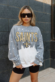 NEW ORLEANS SAINTS CASUAL FAN LONG-SLEEVE FRENCH TERRY PULLOVER