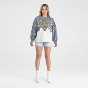 NEW ORLEANS SAINTS CASUAL FAN LONG-SLEEVE FRENCH TERRY PULLOVER