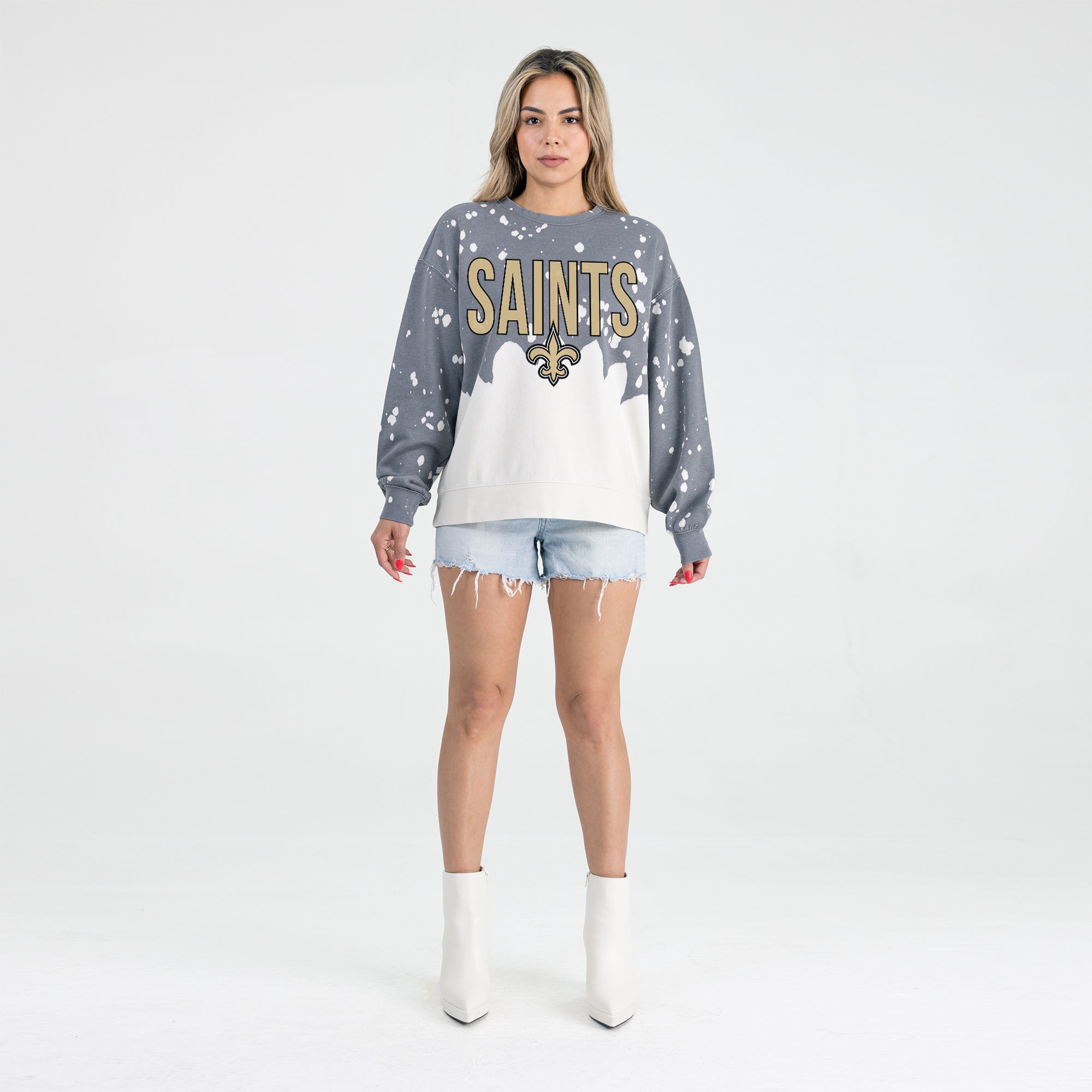 NEW ORLEANS SAINTS CASUAL FAN LONG-SLEEVE FRENCH TERRY PULLOVER