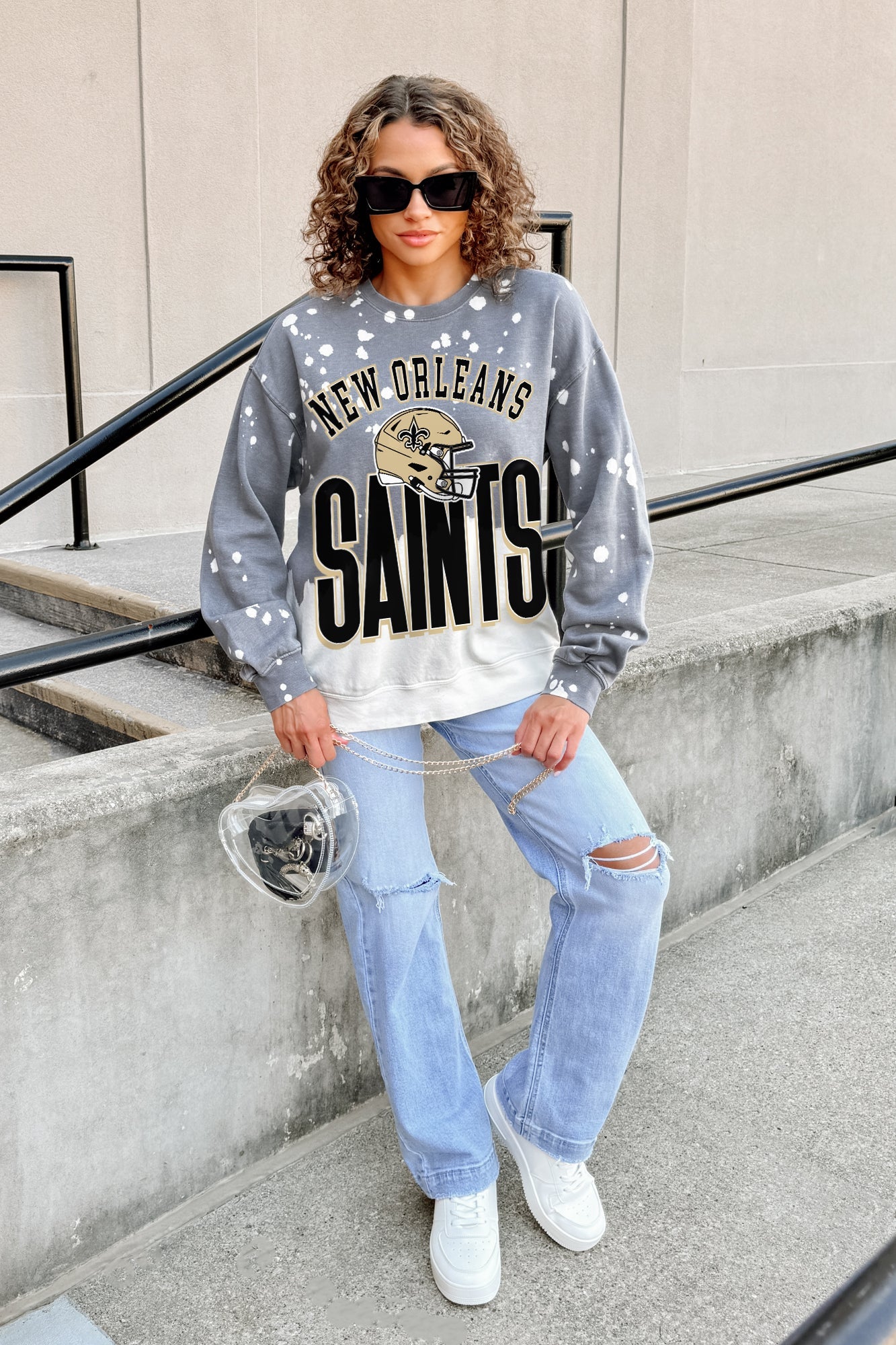 NEW ORLEANS SAINTS ARCH RIVALS LONG-SLEEVE FRENCH TERRY PULLOVER