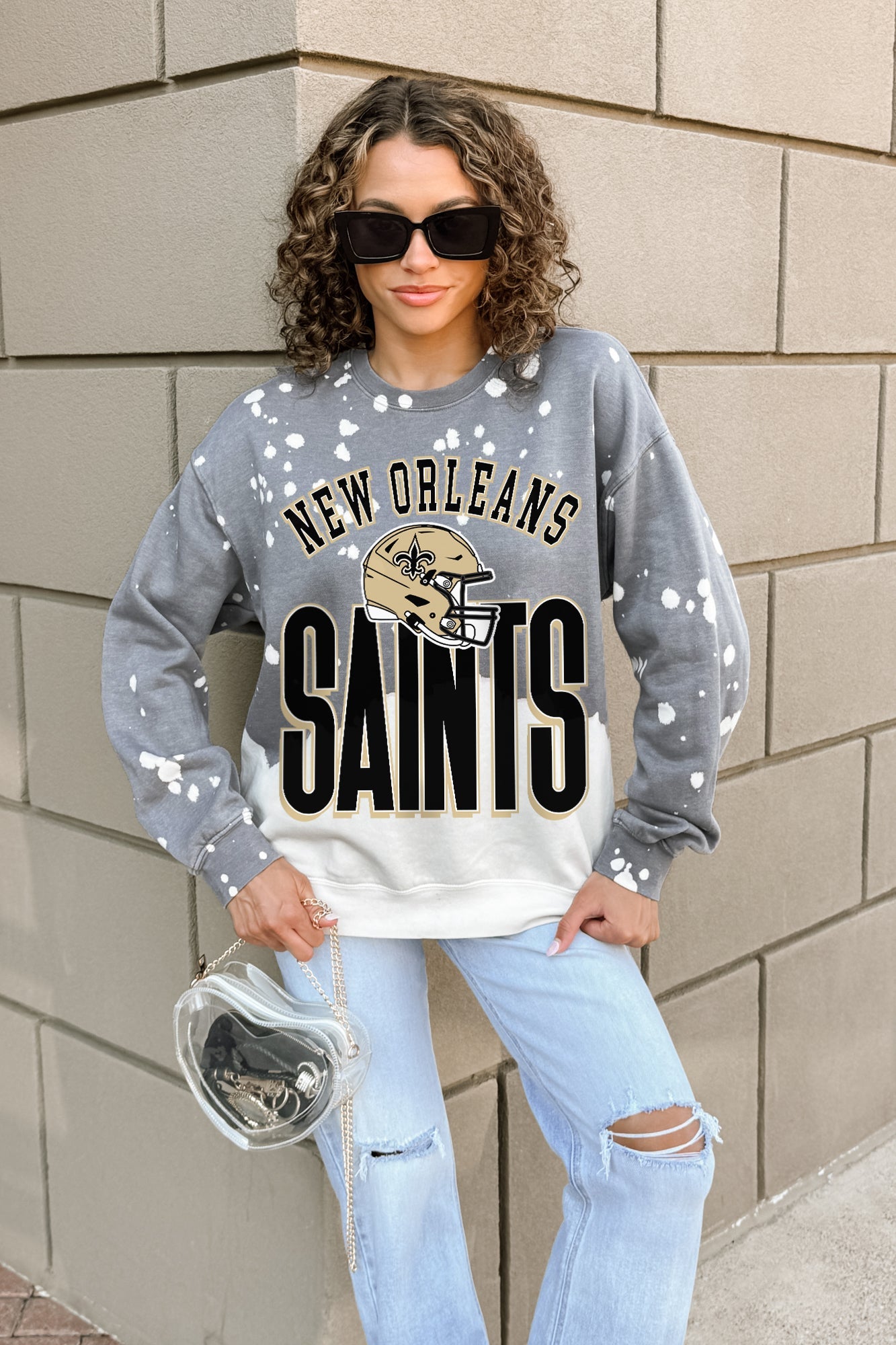 NEW ORLEANS SAINTS ARCH RIVALS LONG-SLEEVE FRENCH TERRY PULLOVER