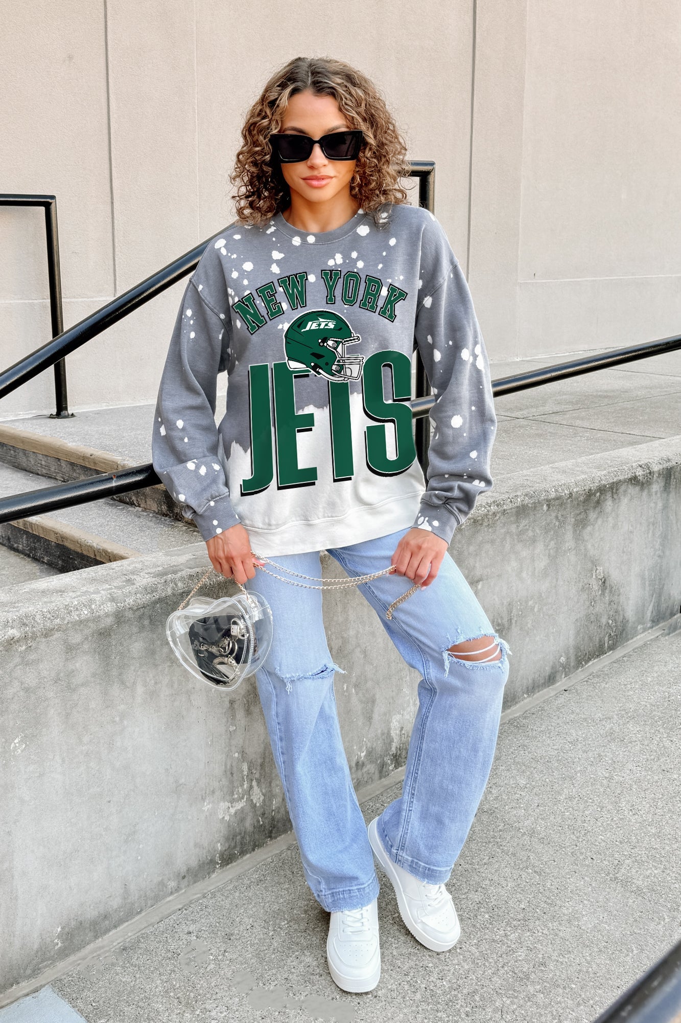NEW YORK JETS ARCH RIVALS LONG-SLEEVE FRENCH TERRY PULLOVER