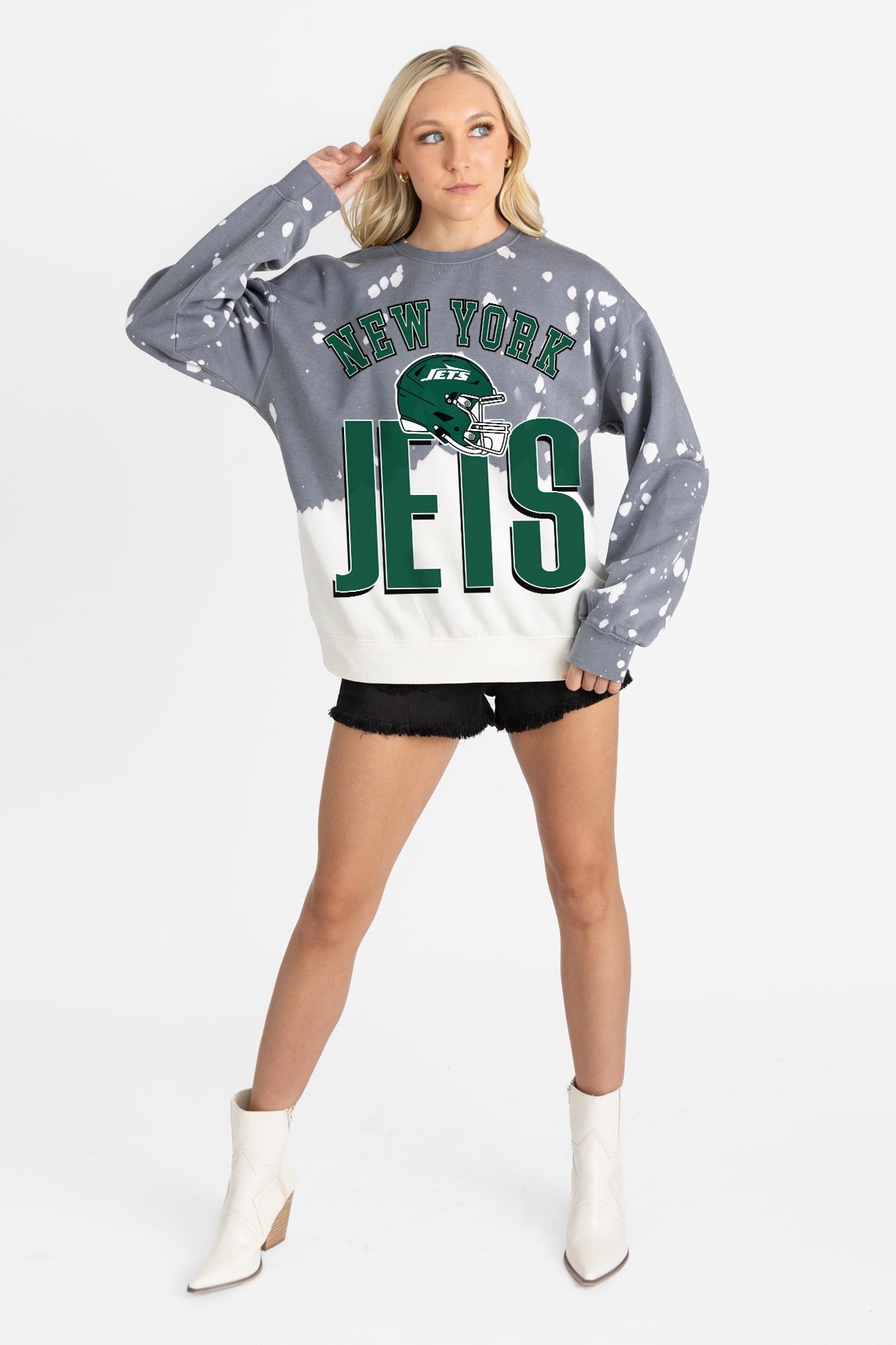 NEW YORK JETS ARCH RIVALS LONG-SLEEVE FRENCH TERRY PULLOVER