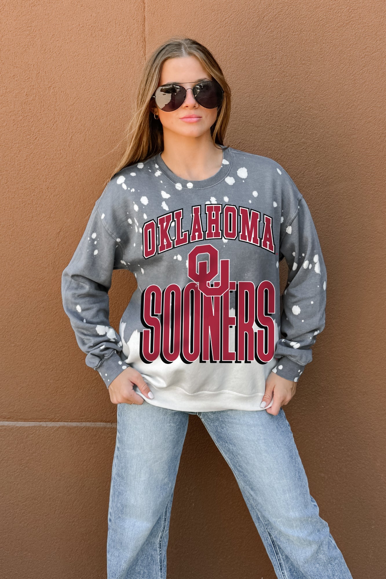 OKLAHOMA SOONERS ARCH RIVALS LONG-SLEEVE FRENCH TERRY PULLOVER