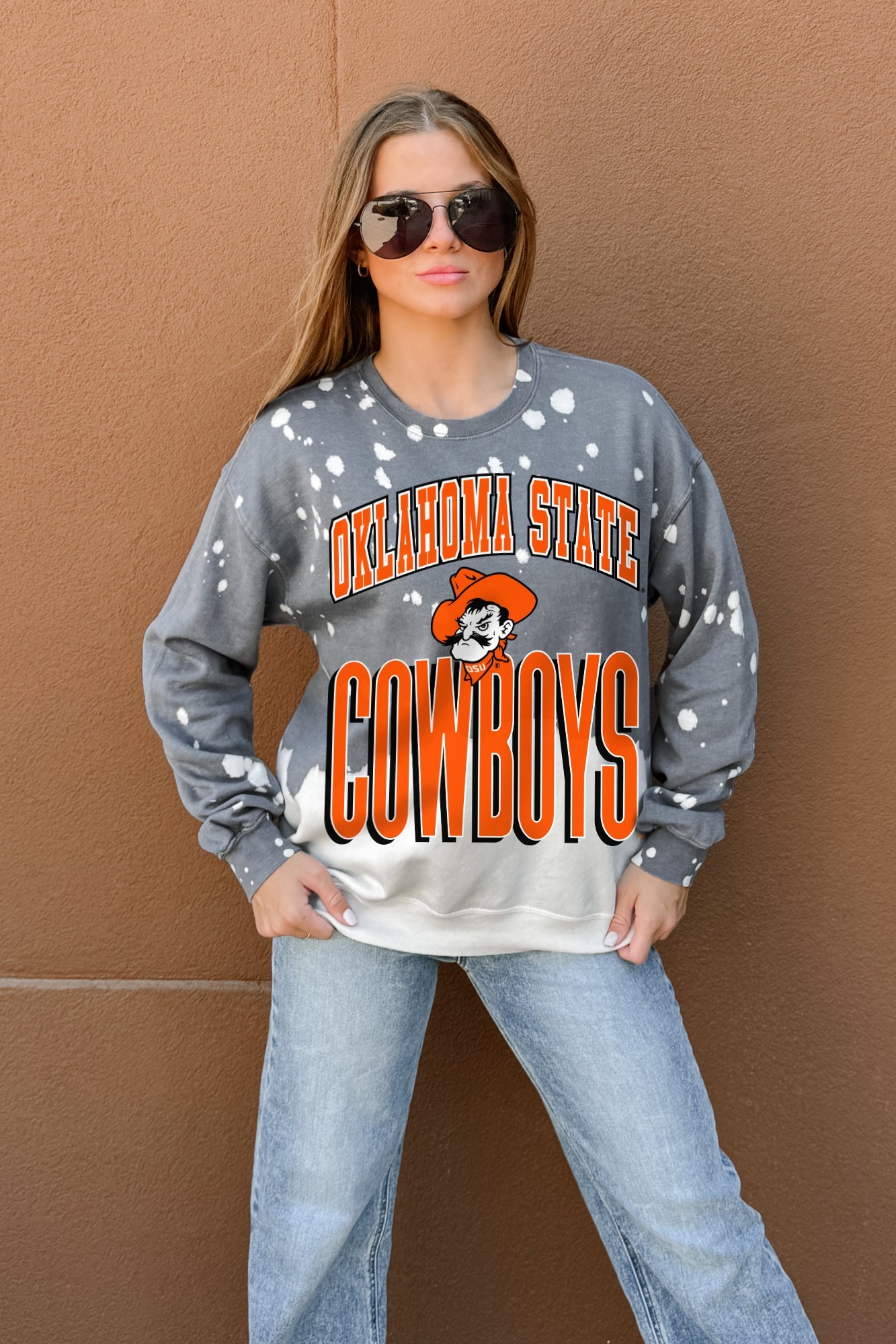 OKLAHOMA STATE COWBOYS ARCH RIVALS LONG-SLEEVE FRENCH TERRY PULLOVER