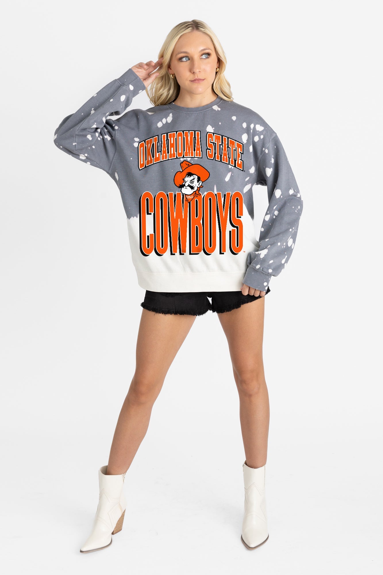 OKLAHOMA STATE COWBOYS ARCH RIVALS LONG-SLEEVE FRENCH TERRY PULLOVER