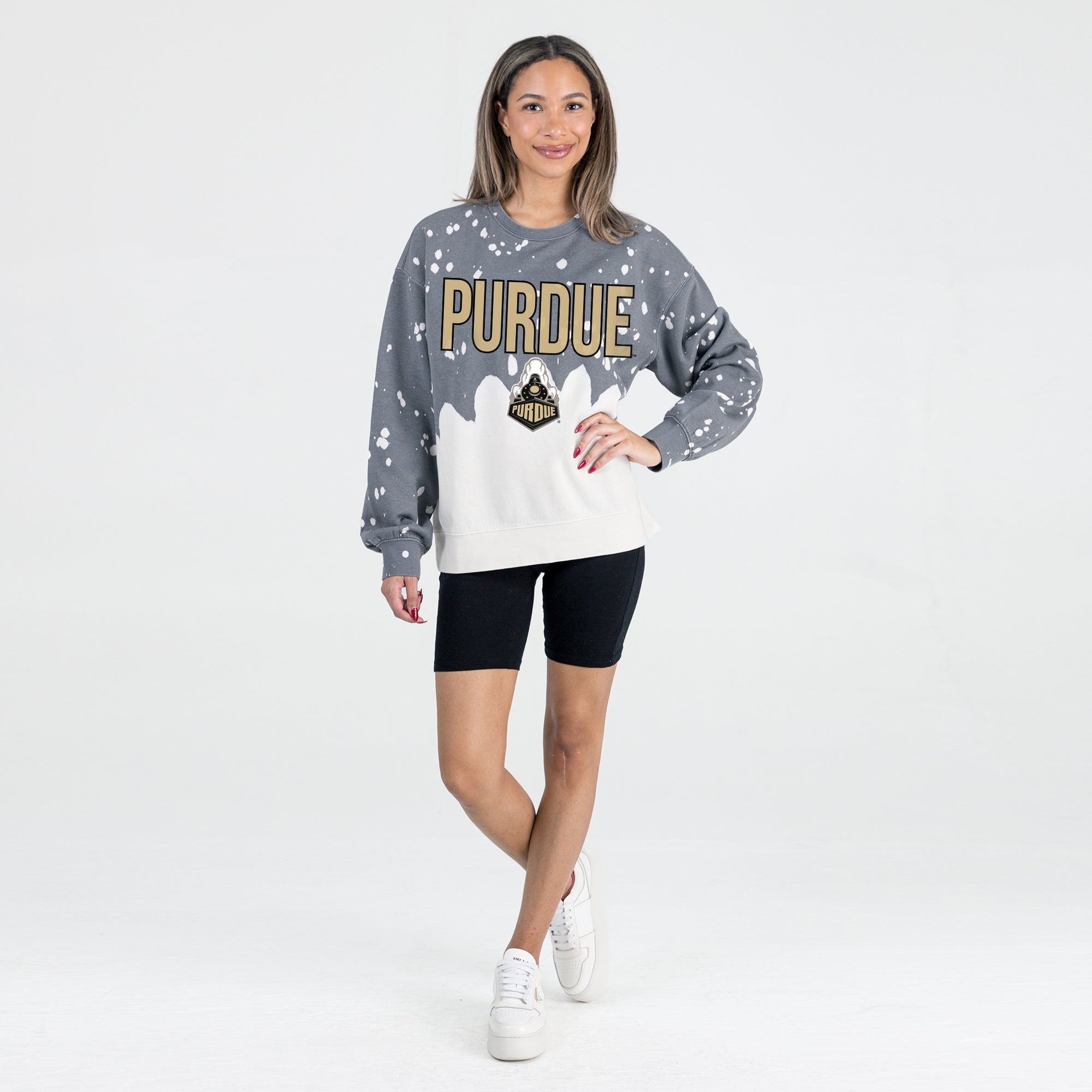 PURDUE BOILERMAKERS CASUAL FAN LONG-SLEEVE FRENCH TERRY PULLOVER