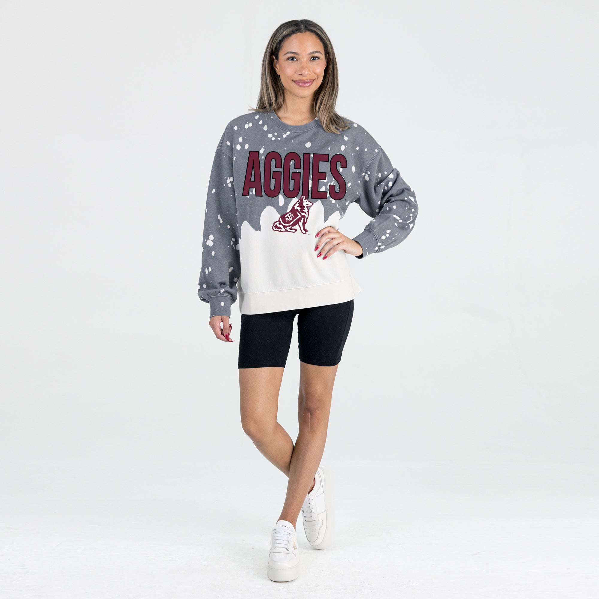 TEXAS A&M AGGIES CASUAL FAN LONG-SLEEVE FRENCH TERRY PULLOVER