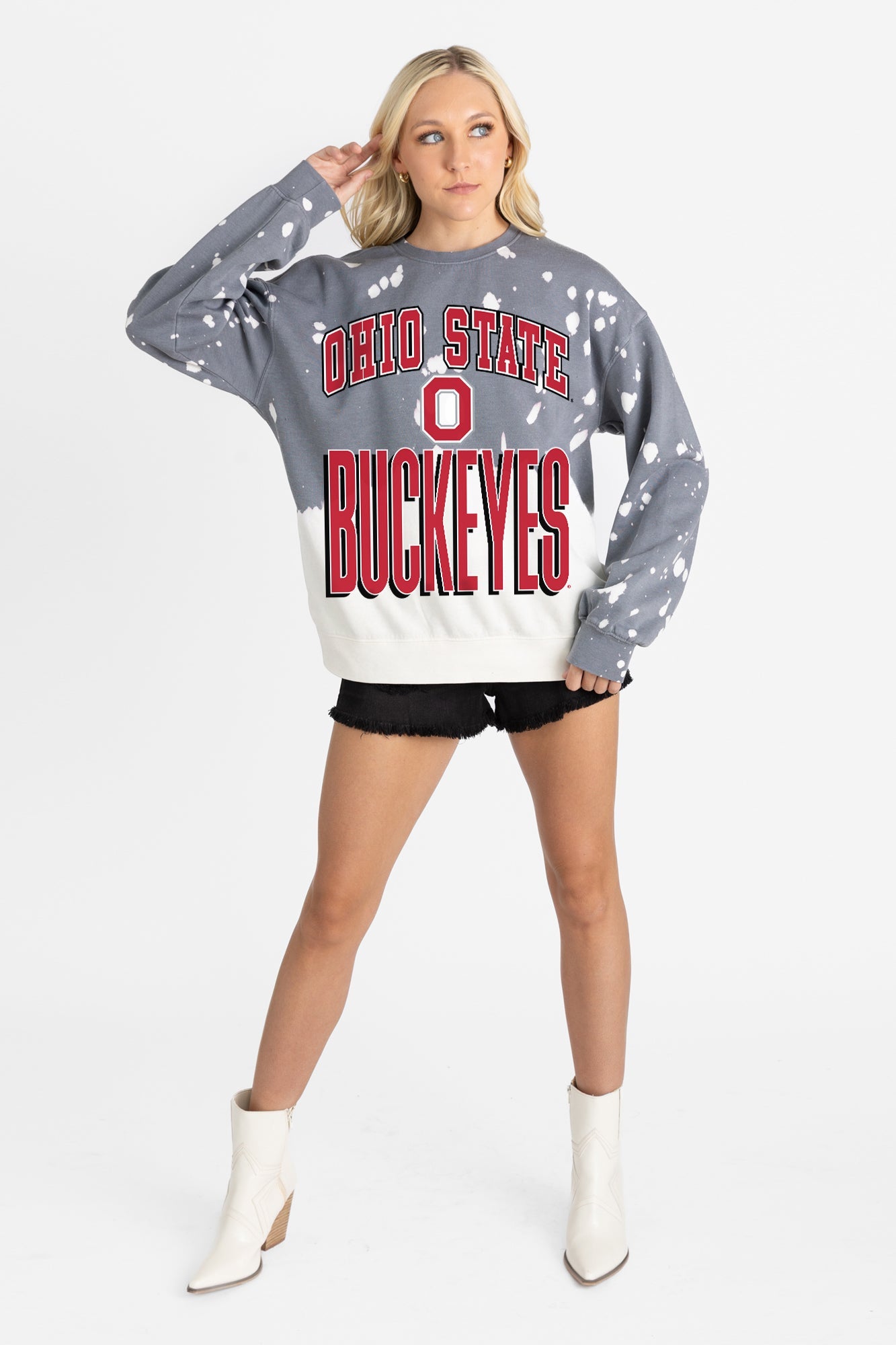 OHIO STATE BUCKEYES ARCH RIVALS LONG-SLEEVE FRENCH TERRY PULLOVER