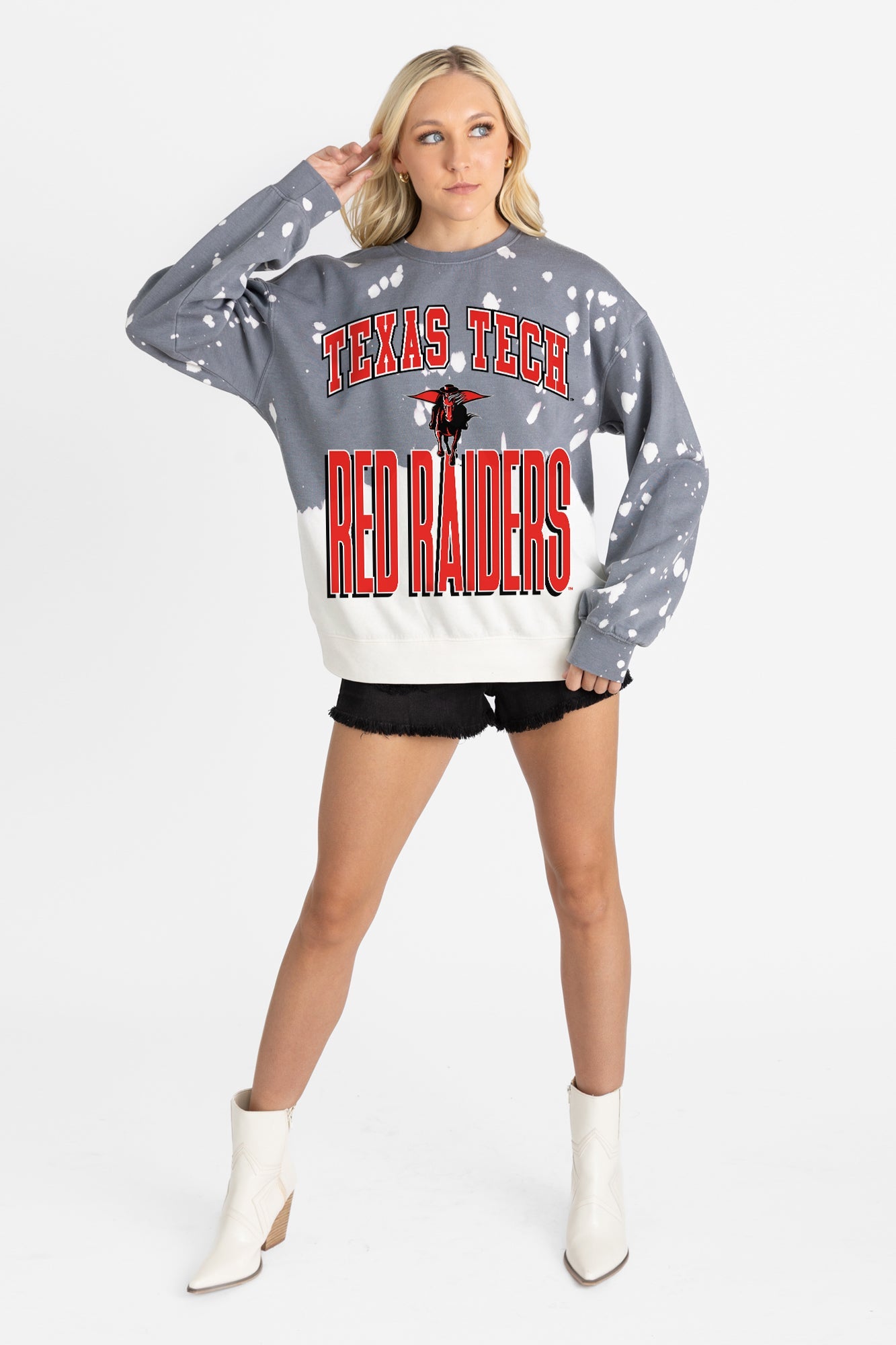 TEXAS TECH RED RAIDERS ARCH RIVALS LONG-SLEEVE FRENCH TERRY PULLOVER