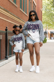 UCONN HUSKIES CASUAL FAN LONG-SLEEVE FRENCH TERRY PULLOVER