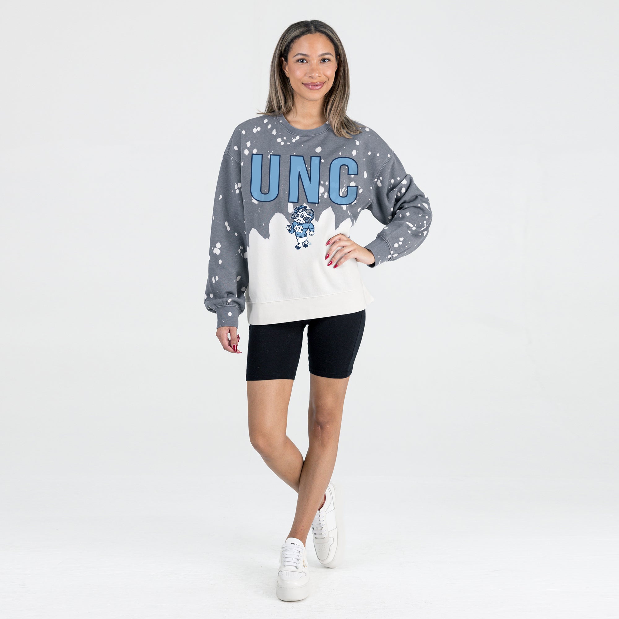 NORTH CAROLINA TAR HEELS CASUAL FAN LONG-SLEEVE FRENCH TERRY PULLOVER