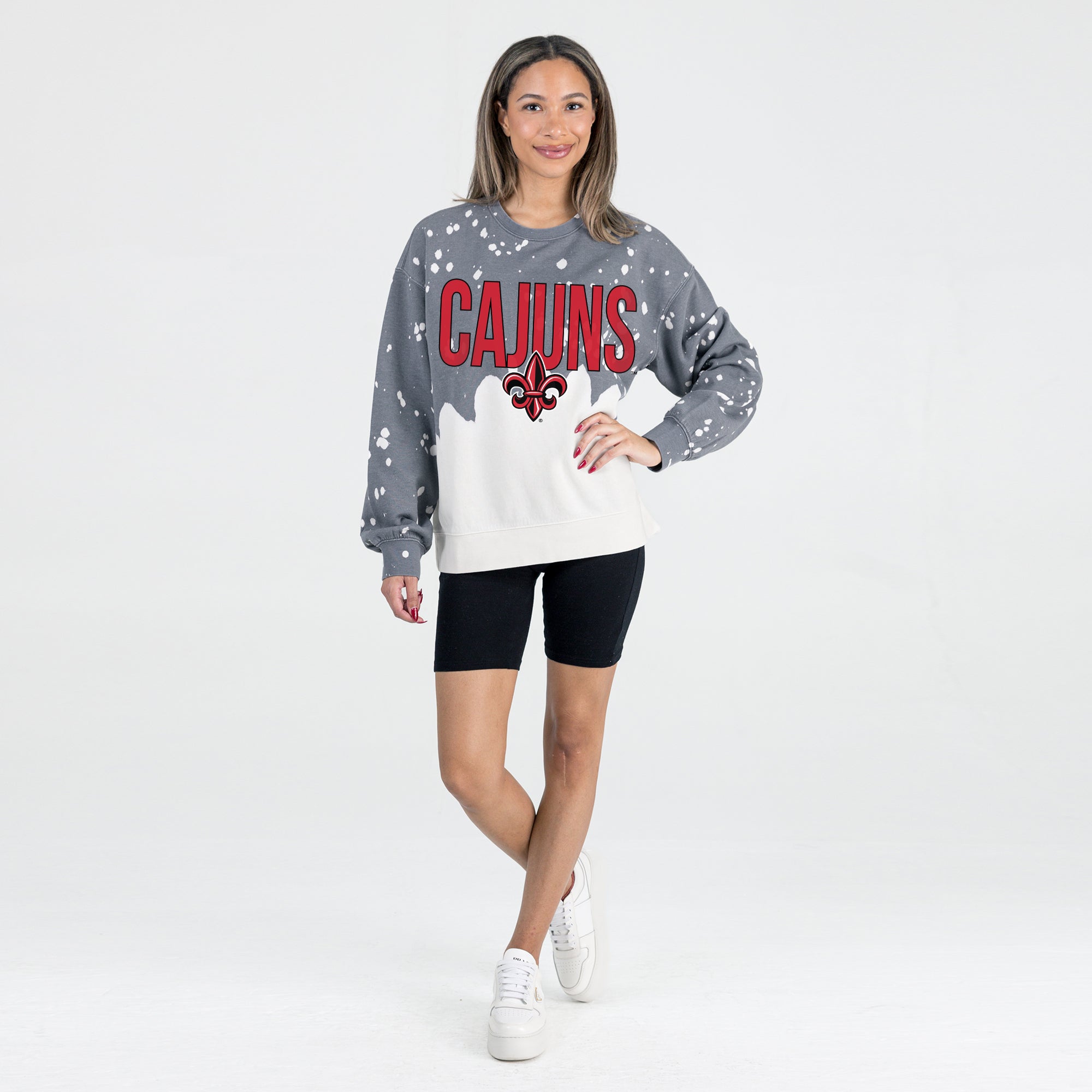 LOUISIANA RAGIN' CAJUNS CASUAL FAN LONG-SLEEVE FRENCH TERRY PULLOVER
