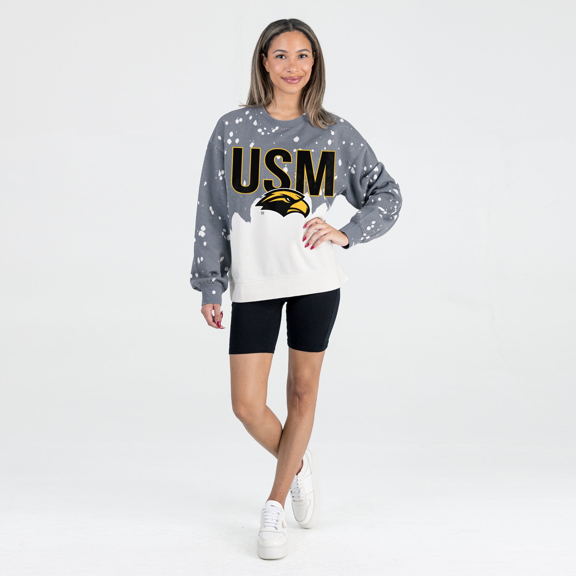 SOUTHERN MISS GOLDEN EAGLES CASUAL FAN LONG-SLEEVE FRENCH TERRY PULLOVER