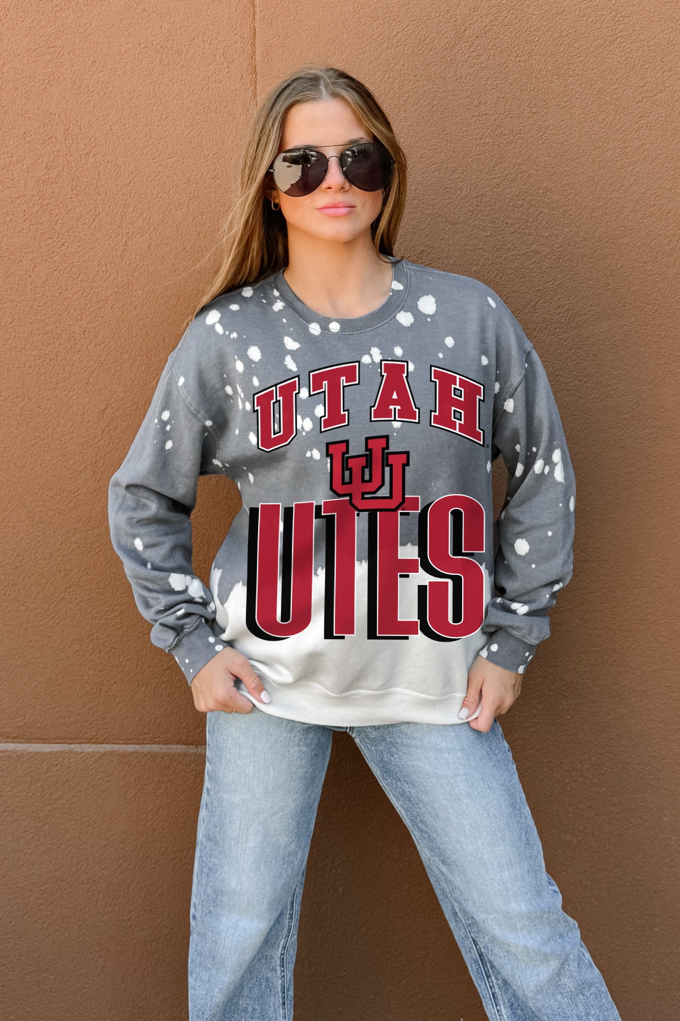 UTAH UTES ARCH RIVALS LONG-SLEEVE FRENCH TERRY PULLOVER