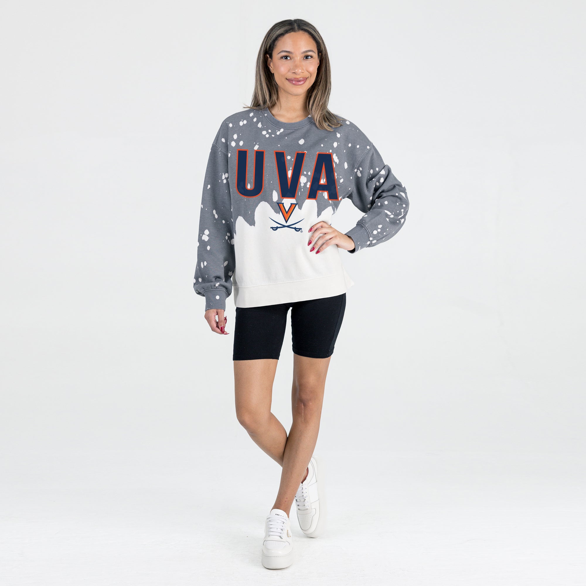 VIRGINIA CAVALIERS CASUAL FAN LONG-SLEEVE FRENCH TERRY PULLOVER