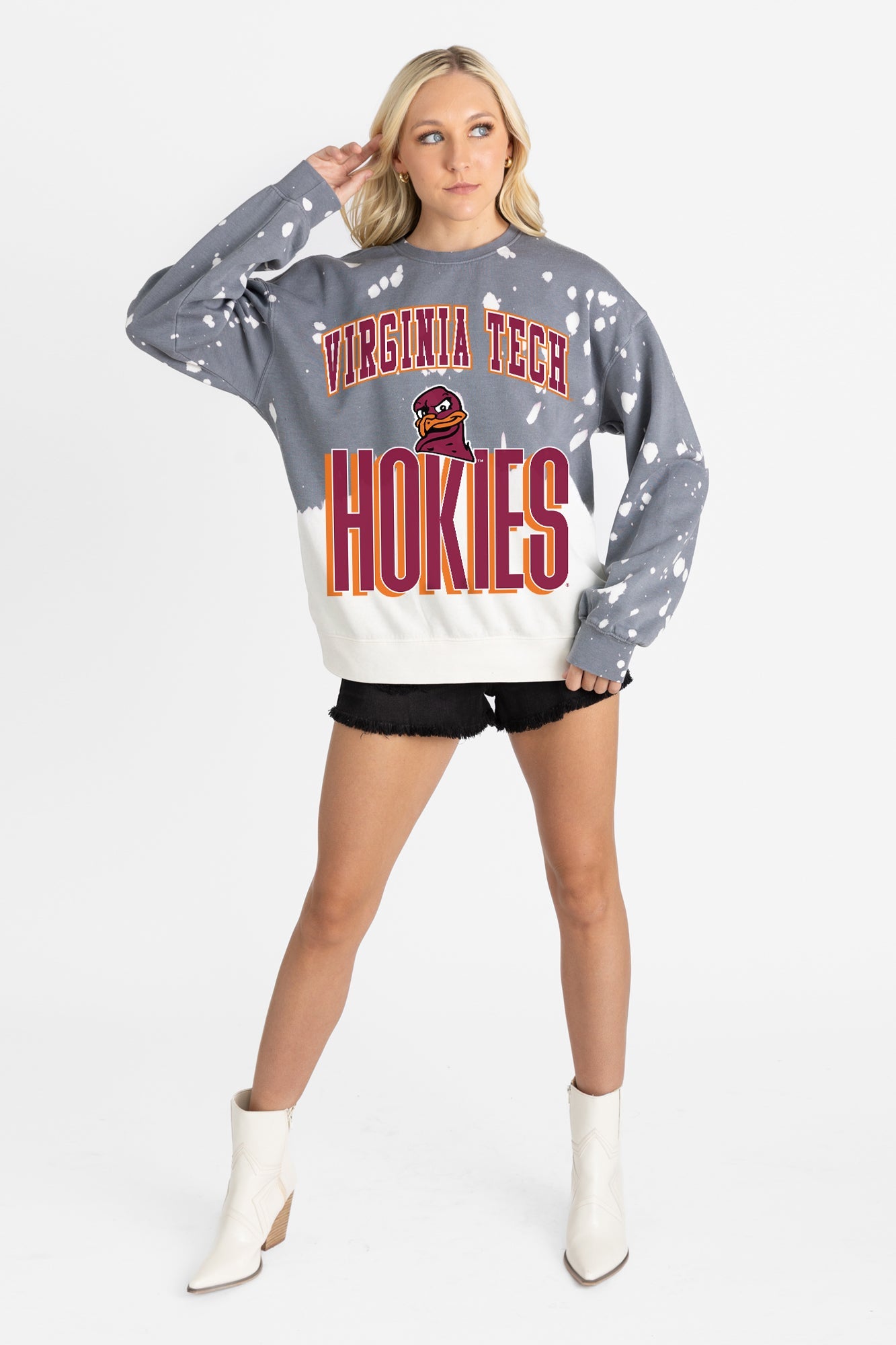 VIRGINIA TECH HOKIES ARCH RIVALS LONG-SLEEVE FRENCH TERRY PULLOVER