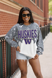 WASHINGTON HUSKIES CASUAL FAN LONG-SLEEVE FRENCH TERRY PULLOVER