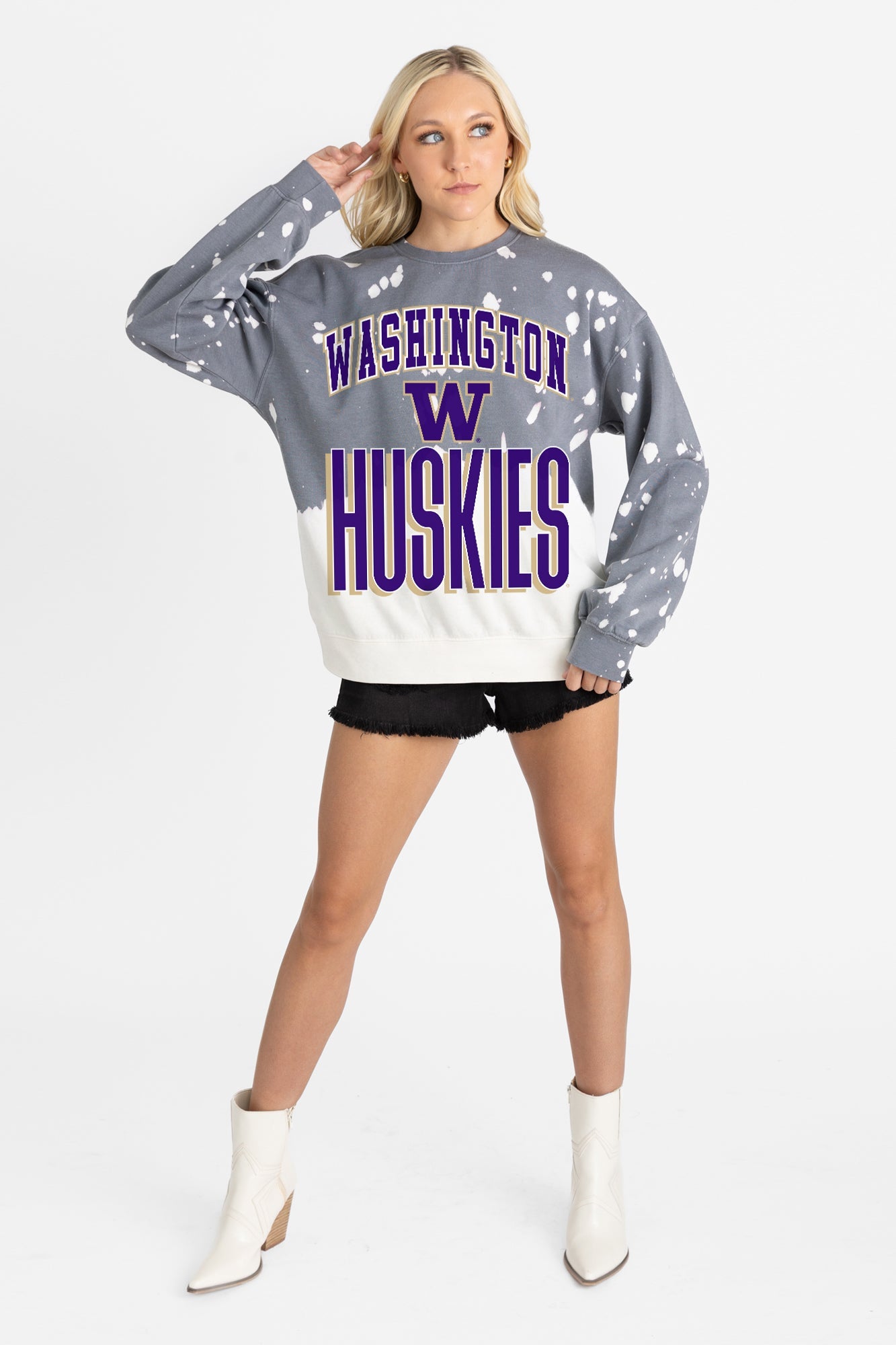 WASHINGTON HUSKIES ARCH RIVALS LONG-SLEEVE FRENCH TERRY PULLOVER