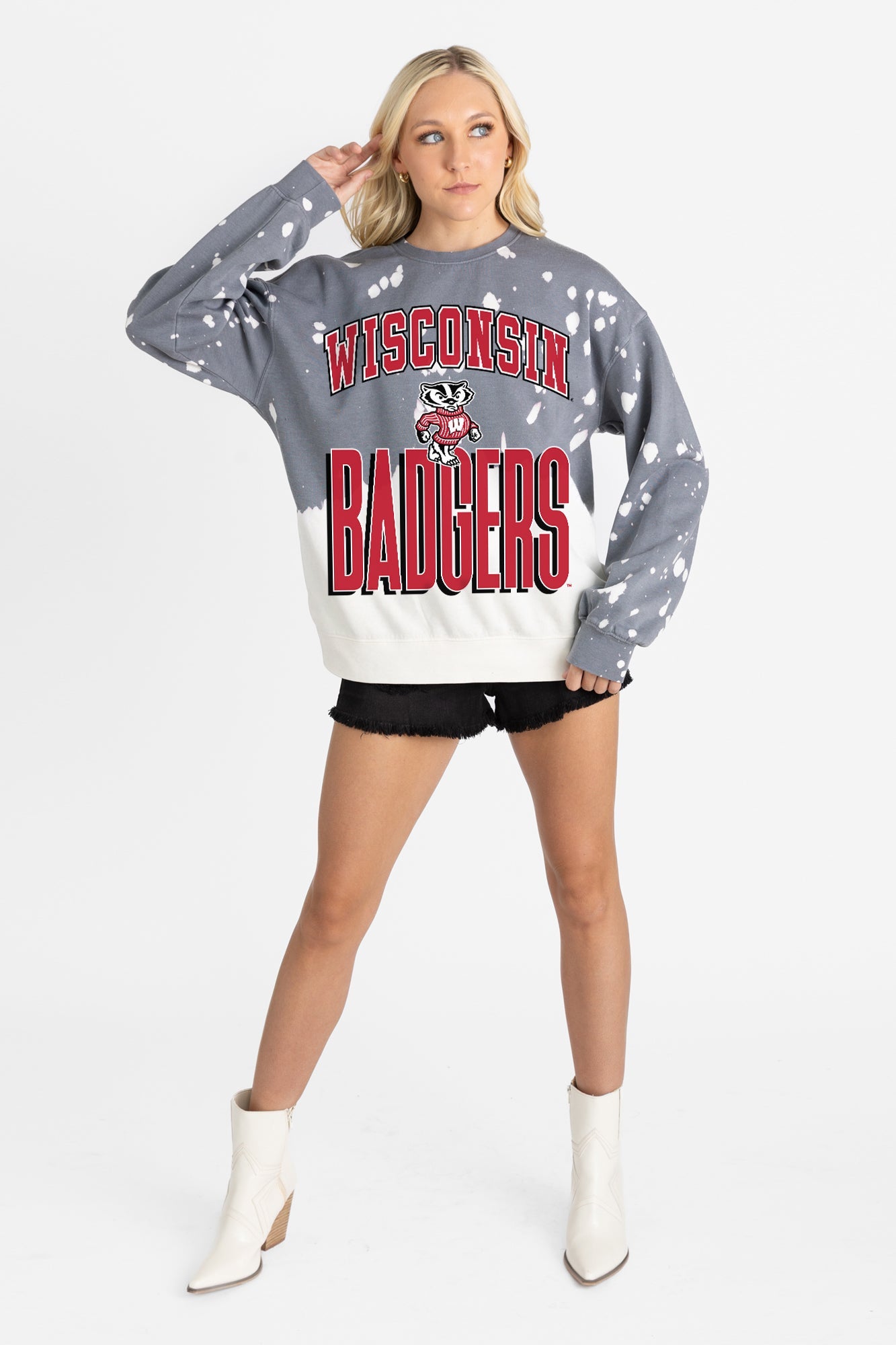 WISCONSIN BADGERS ARCH RIVALS LONG-SLEEVE FRENCH TERRY PULLOVER