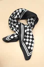 AUDREY CHECKER PRINT BANDANA SCARF