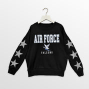 AIR FORCE FALCONS VELOCITY KIDS STAR SLEEVE CREWNECK PULLOVER