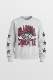 ALABAMA CRIMSON TIDE KIDS STAR SLEEVE CREWNECK PULLOVER