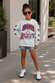 ARIZONA WILDCATS KIDS STAR SLEEVE CREWNECK PULLOVER