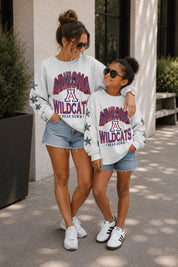 ARIZONA WILDCATS KIDS STAR SLEEVE CREWNECK PULLOVER