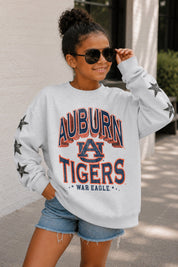 AUBURN TIGERS KIDS STAR SLEEVE CREWNECK PULLOVER