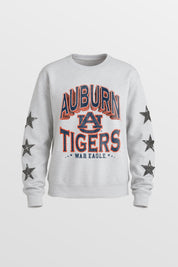 AUBURN TIGERS KIDS STAR SLEEVE CREWNECK PULLOVER