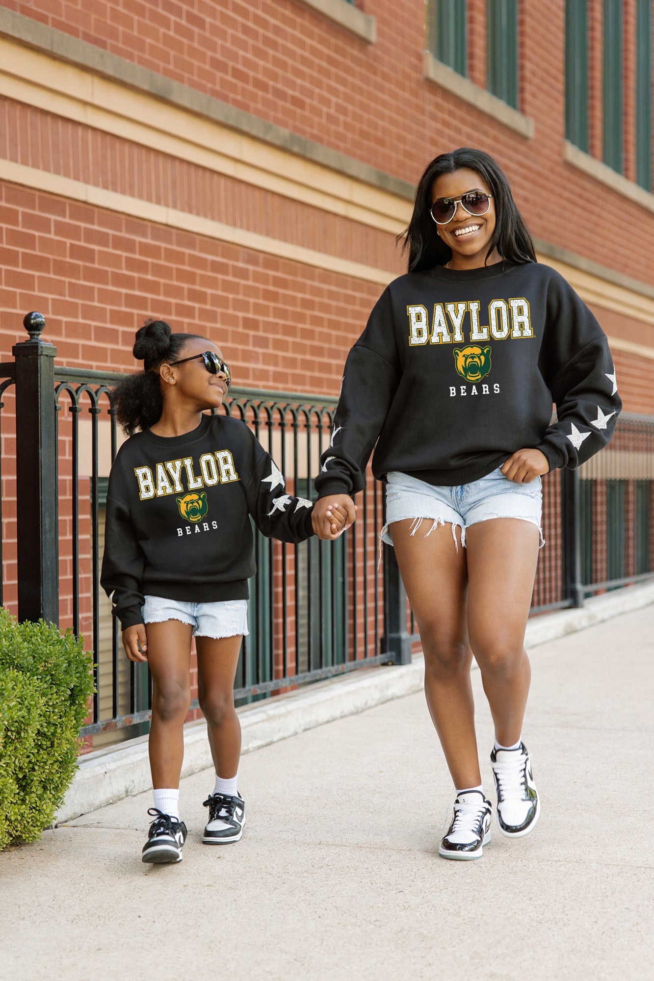 BAYLOR BEARS VELOCITY KIDS STAR SLEEVE CREWNECK PULLOVER