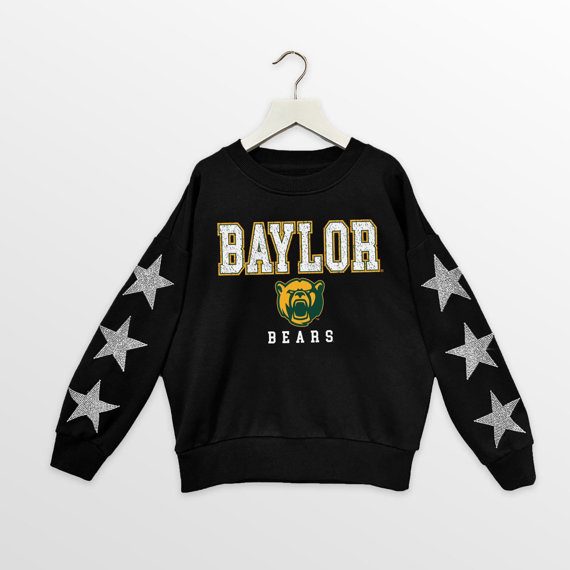 BAYLOR BEARS VELOCITY KIDS STAR SLEEVE CREWNECK PULLOVER