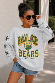 BAYLOR BEARS KIDS STAR SLEEVE CREWNECK PULLOVER