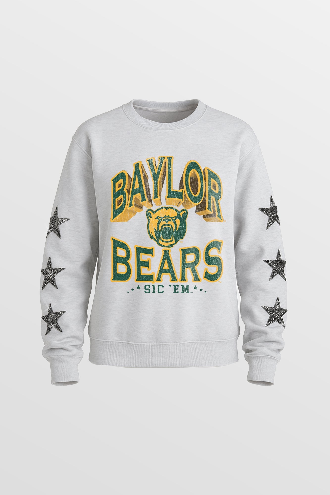 BAYLOR BEARS KIDS STAR SLEEVE CREWNECK PULLOVER