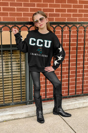 COASTAL CAROLINA CHANTICLEERS VELOCITY KIDS STAR SLEEVE CREWNECK PULLOVER