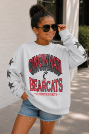 CINCINNATI BEARCATS KIDS STAR SLEEVE CREWNECK PULLOVER