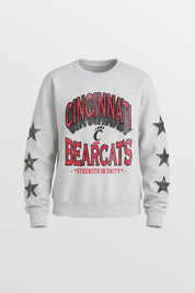 CINCINNATI BEARCATS KIDS STAR SLEEVE CREWNECK PULLOVER