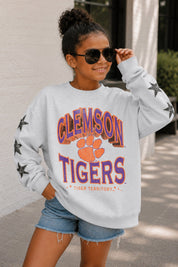 CLEMSON TIGERS KIDS STAR SLEEVE CREWNECK PULLOVER