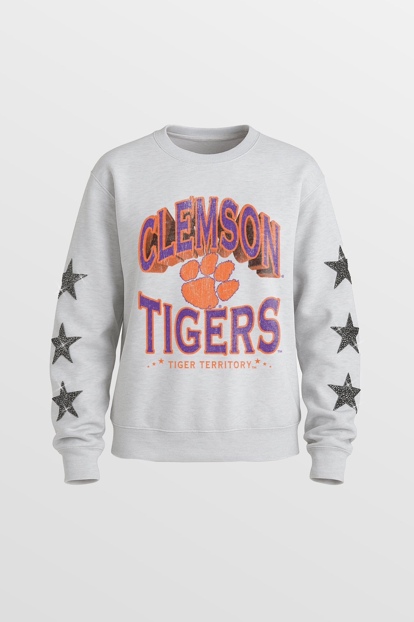 CLEMSON TIGERS KIDS STAR SLEEVE CREWNECK PULLOVER