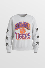 CLEMSON TIGERS KIDS STAR SLEEVE CREWNECK PULLOVER
