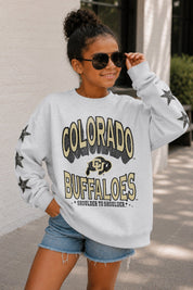 COLORADO BUFFALOES KIDS STAR SLEEVE CREWNECK PULLOVER