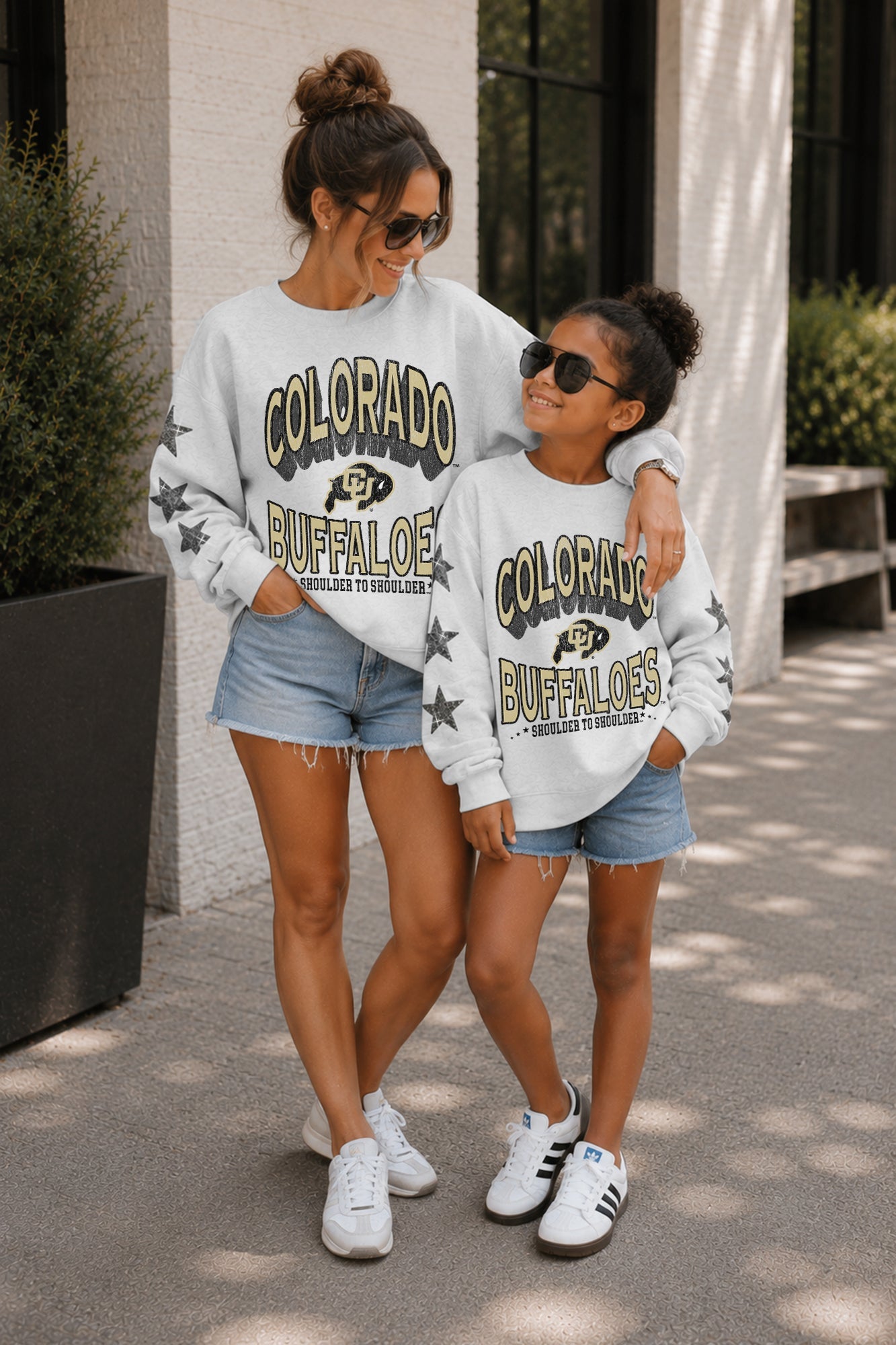 COLORADO BUFFALOES KIDS STAR SLEEVE CREWNECK PULLOVER
